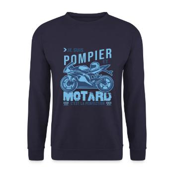 motard parfait pompier parfait - Sweat-shirt Unisexe - marine - Devant - Alina (178cm) & Michal (187cm)
