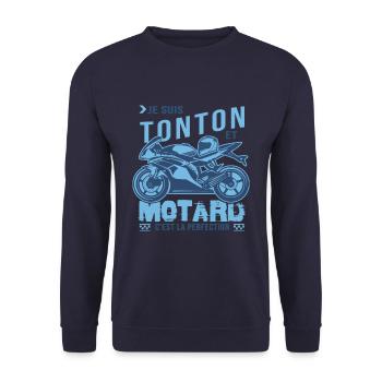 motard parfait tonton parfait oncle - Sweat-shirt Unisexe - marine - Devant - Alina (178cm) & Michal (187cm)
