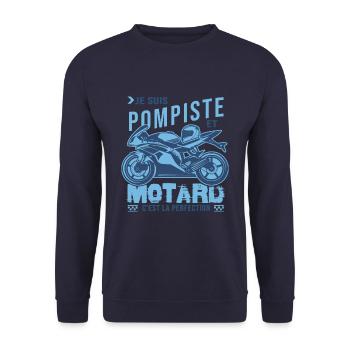 motard parfait pompiste parfait - Sweat-shirt Unisexe - marine - Devant - Alina (178cm) & Michal (187cm)