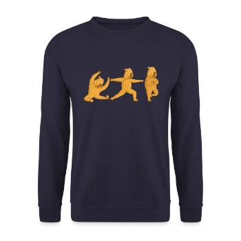 Capybara Yoga Exercises - Unisex Sweatshirt - navy - Front - Alina (178cm) & Michal (187cm)