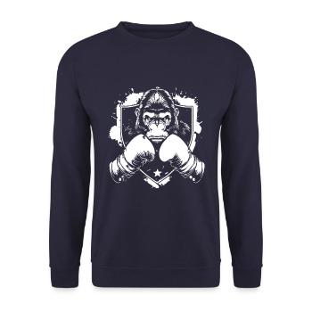 Gorilla Boxer Boxing MMA - Unisex Sweatshirt - navy - Front - Alina (178cm) & Michal (187cm)