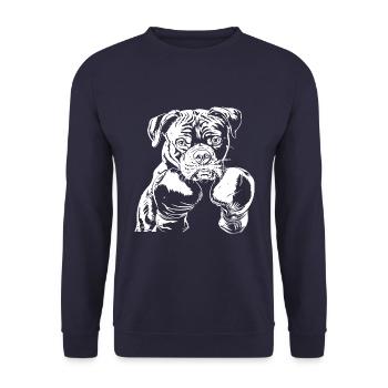 Hund Boxer Kampfsport MMA - Unisex Pullover - Navy - Vorne - Alina (178cm) & Michal (187cm)