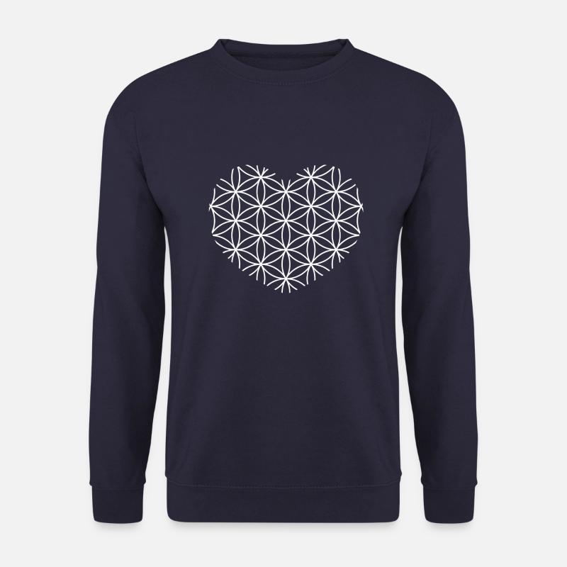 Herz - Blume des Lebens - Unisex Pullover - Navy