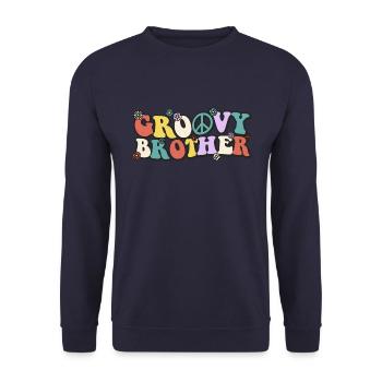Groovy Brother - Unisex Pullover - Navy - Vorne - Alina (178cm) & Michal (187cm)