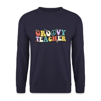 Professeur Groovy - Sweat-shirt Unisexe - marine - Devant - Alina (178cm) & Michal (187cm)