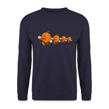 Orange Duck March Funny Orange Family - Sweat-shirt Unisexe - marine - Devant - Alina (178cm) & Michal (187cm)