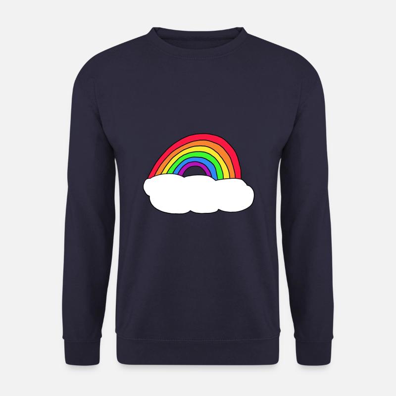 Rainbow cloud own text - Unisex Sweatshirt - navy