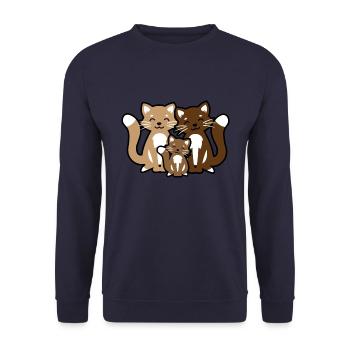Cat family cat family famille de chat - Unisex Sweatshirt - navy - Front - Alina (178cm) & Michal (187cm)