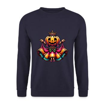 Princesse citrouille d’Halloween avec robe colorée - Sweat-shirt Unisexe - marine - Devant - Alina (178cm) & Michal (187cm)