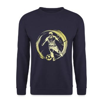 Fussballer Fussball Spieler Mann - Unisex Pullover - Navy - Vorne - Alina (178cm) & Michal (187cm)