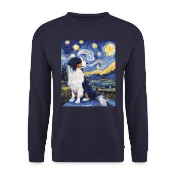 Berger Australien Chien nuit étoilée van gogh - Sweat-shirt Unisexe - marine - Devant - Alina (178cm) & Michal (187cm)