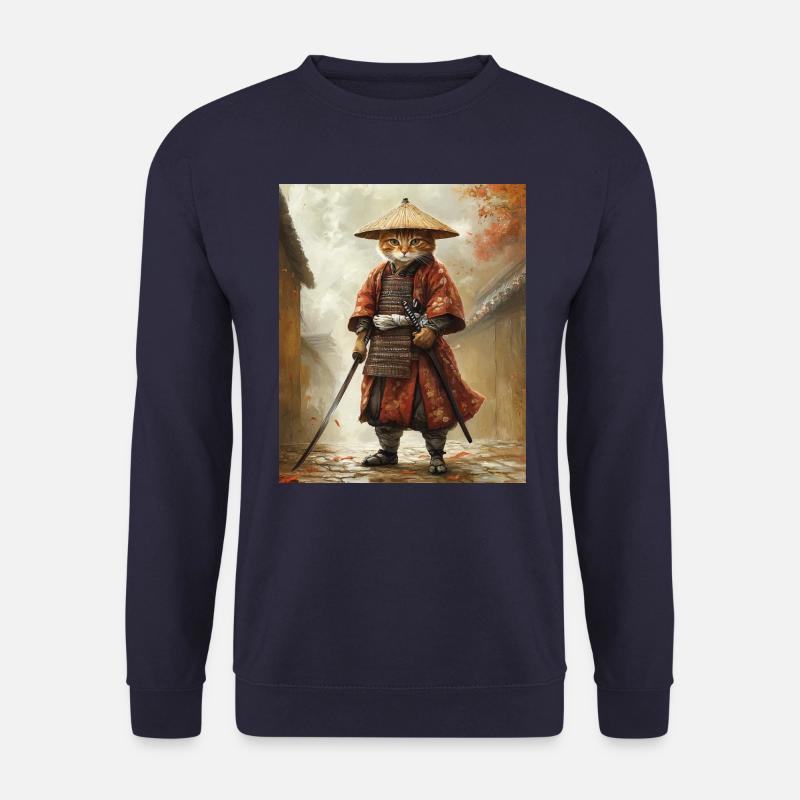 Chat Samouraï - Sweat-shirt Unisexe - marine
