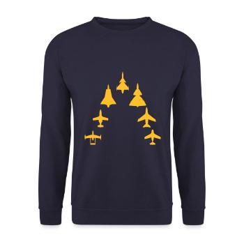 Swedish Air Force - Générations de chasseurs à réaction - Sweat-shirt Unisexe - marine - Devant - Alina (178cm) & Michal (187cm)