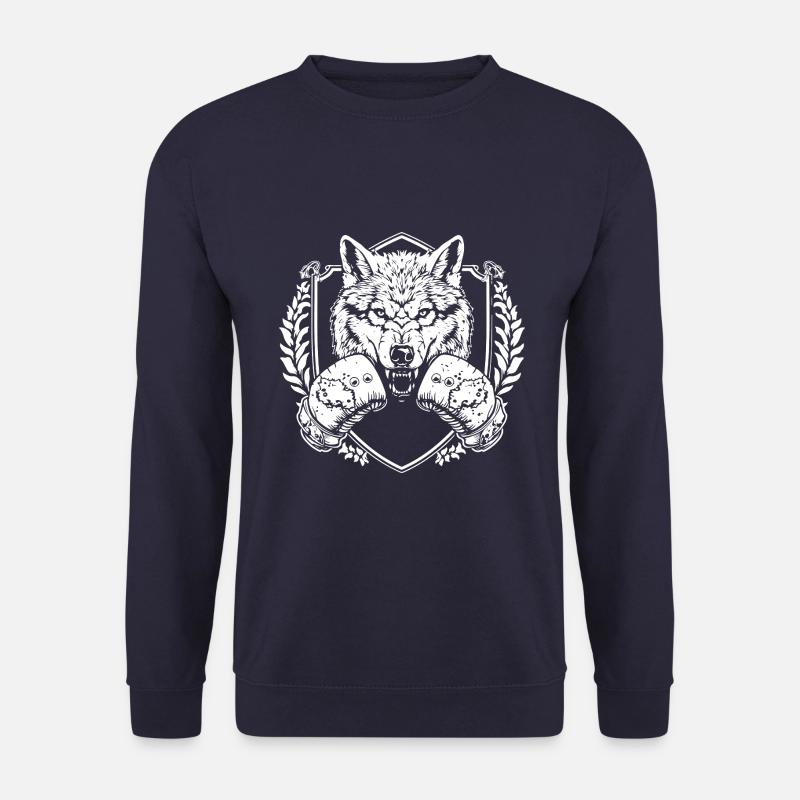Wolf Boxer Fighter - Unisex Pullover - Navy