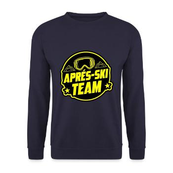 Apres Ski Party Team Spruch - Unisex Pullover - Navy - Vorne - Alina (178cm) & Michal (187cm)