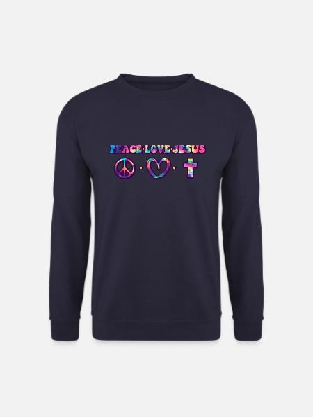 Peace Love and Jesus - Unisex Sweatshirt - navy