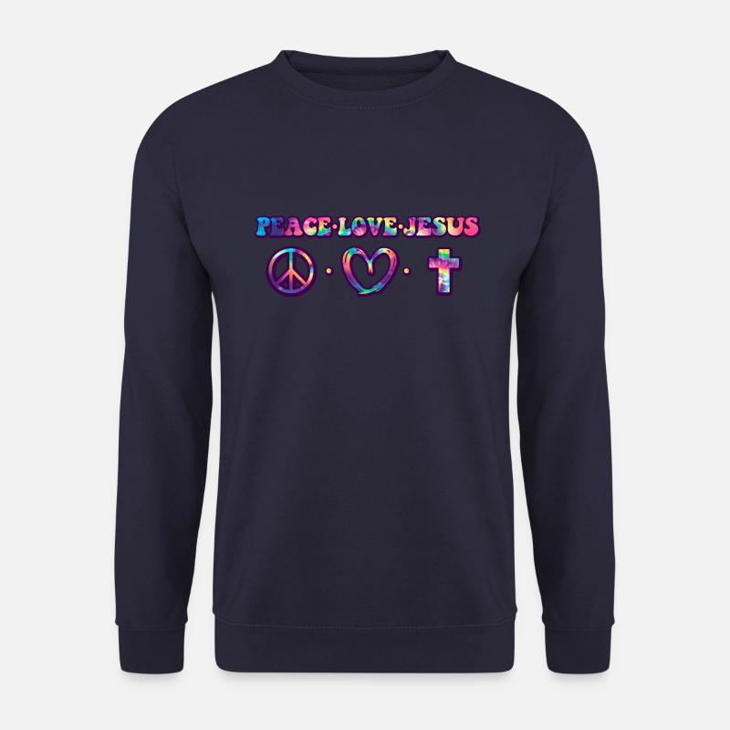 Frieden Liebe und Jesus - Unisex Pullover - Navy