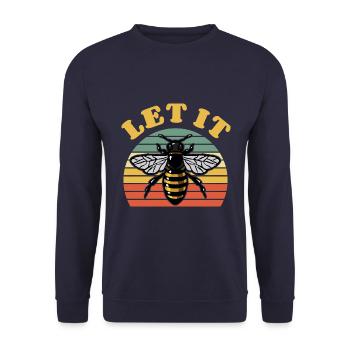 Bee Whisperer - Bee - Beekeeper - Honey - Let it - Unisex Sweatshirt - navy - Front - Alina (178cm) & Michal (187cm)