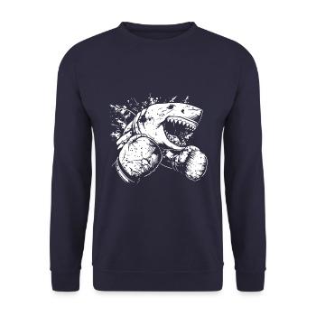 Hai Boxer Boxen MMA Kampfsport - Unisex Pullover - Navy - Vorne - Alina (178cm) & Michal (187cm)