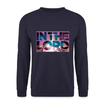 Wir vertrauen auf den Herrn T-shirt - Unisex Pullover - Navy - Vorne - Alina (178cm) & Michal (187cm)