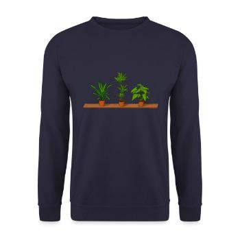 Topfpflanzen Regal - Unisex Pullover - Navy - Vorne - Alina (178cm) & Michal (187cm)