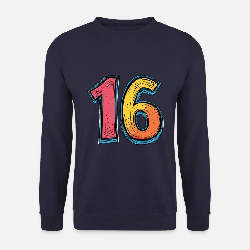 16 Zahl Bunt - Unisex Pullover - Navy