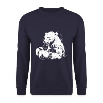 Eisbär Polar Bär Boxer Boxen MMA Kampfsport - Unisex Pullover - Navy - Vorne - Alina (178cm) & Michal (187cm)