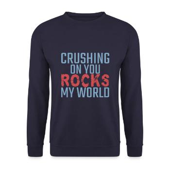 Géologie Saint-Valentin Écraser vos rochers - Sweat-shirt Unisexe - marine - Devant - Alina (178cm) & Michal (187cm)