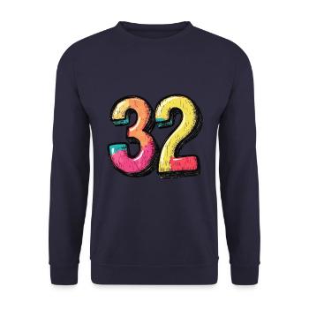 32 Number Colorful - Unisex Sweatshirt - navy - Front - Alina (178cm) & Michal (187cm)