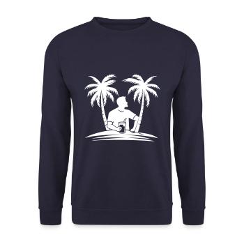 Island Party Holiday Silhouette - Unisex Sweatshirt - navy - Front - Alina (178cm) & Michal (187cm)