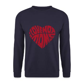 Fête des mères - J’aime les mamans chaudes - Red Heart - Sweat-shirt Unisexe - marine - Devant - Alina (178cm) & Michal (187cm)