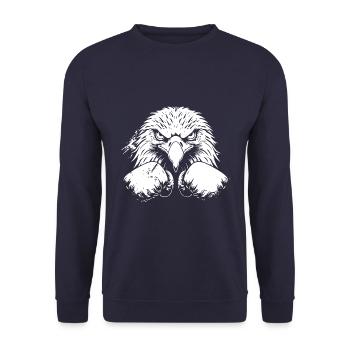 Adler Boxer Boxen MMA Kampfsport - Unisex Pullover - Navy - Vorne - Alina (178cm) & Michal (187cm)