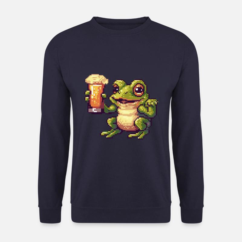 Frosch Pixel Bier - Unisex Pullover - Navy