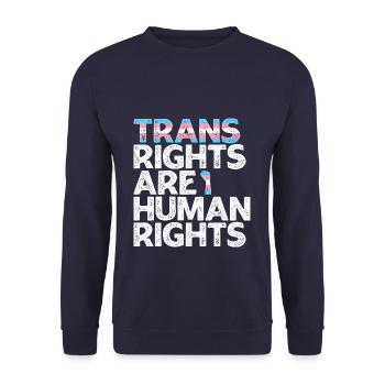 LBGT Flag Gay Pride Les droits des trans sont des droits humains - Sweat-shirt Unisexe - marine - Devant - Alina (178cm) & Michal (187cm)