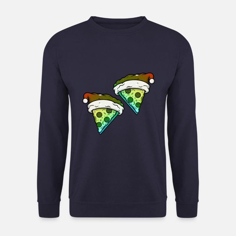 Pizza Christmas Comic Funny - Unisex Sweatshirt - navy