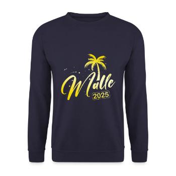 Malle 2025 Palmier de Majorque - Sweat-shirt Unisexe - marine - Devant - Alina (178cm) & Michal (187cm)