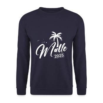 Malle 2025 Palme Mallorca - Unisex Pullover - Navy - Vorne - Alina (178cm) & Michal (187cm)