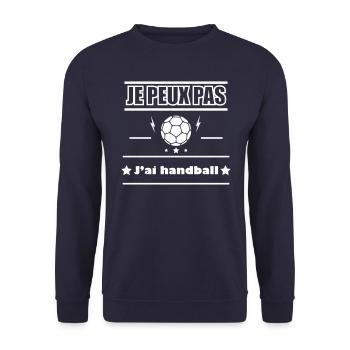 Je peux pas j'ai handball - Sweat-shirt Unisexe - marine - Devant - Alina (178cm) & Michal (187cm)