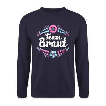 Junggesellinnenabschied Team Braut - Unisex Pullover - Navy - Vorne - Alina (178cm) & Michal (187cm)
