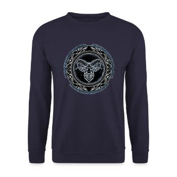 Wikinger Widder Aries - Unisex Pullover - Navy - Vorne - Alina (178cm) & Michal (187cm)