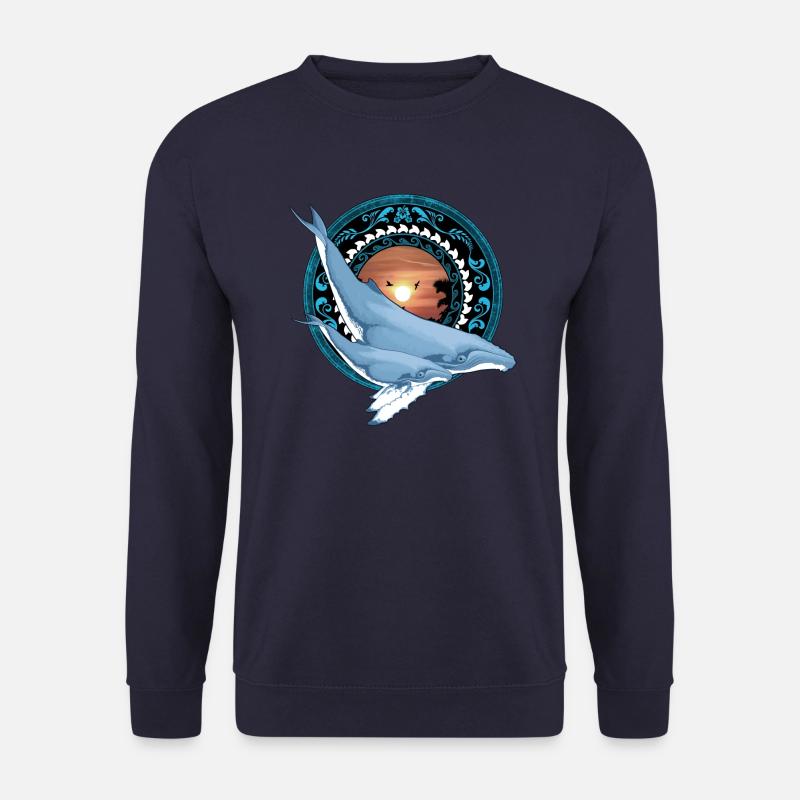 Humpback Whale Hawaiian - Unisex Sweatshirt - navy