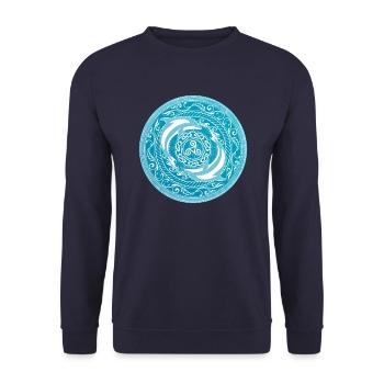 Celtic dolphins - Unisex Sweatshirt - navy - Front - Alina (178cm) & Michal (187cm)