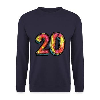 20 Number Colorful - Unisex Sweatshirt - navy - Front - Alina (178cm) & Michal (187cm)