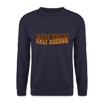 Halb Kaffee halb Autor - Unisex Pullover - Navy - Vorne - Alina (178cm) & Michal (187cm)