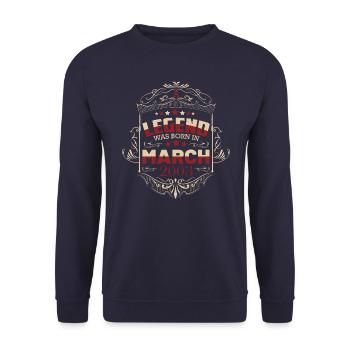 20. geburtstag März 2003 - Unisex Pullover - Navy - Vorne - Alina (178cm) & Michal (187cm)