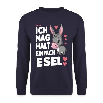 Donkey Donkey Mule Muli - Unisex Sweatshirt - navy - Front - Alina (178cm) & Michal (187cm)