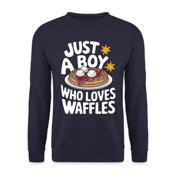 Waffles Breakfast Sweets - Unisex Sweatshirt - navy - Front - Alina (178cm) & Michal (187cm)
