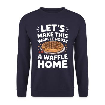 Waffles Breakfast Sweets - Unisex Sweatshirt - navy - Front - Alina (178cm) & Michal (187cm)
