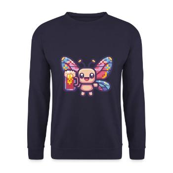 Bière Butterfly Pixel - Sweat-shirt Unisexe - marine - Devant - Alina (178cm) & Michal (187cm)