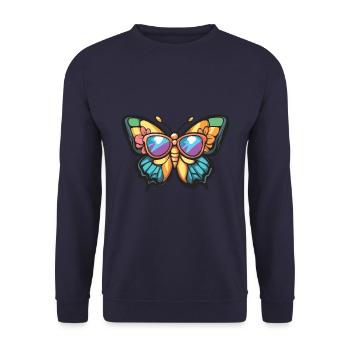 papillon drôle d’été - Sweat-shirt Unisexe - marine - Devant - Alina (178cm) & Michal (187cm)